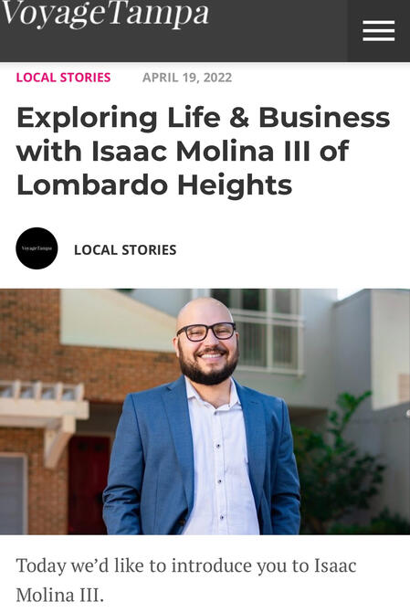 Voyage Tampa Introduces Isaac Molina III